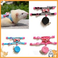 [Vip] Thú Cưng Nhỏ Thỏ Hamster Chuông Nơ Sọc Dây Vest Dây Kéo Dây Kéo