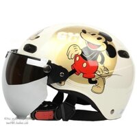 [VIP]Đài Loan EVO Vàng Retro Mickey Trắng Harley Xe Máy Điện Nam Nữ Chống Nắng UV 4 Mùa Hè