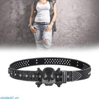 Vipdeal1 Người Lớn Shinning Thắt Lưng Punk Đầu Lâu Trang Trí Điều Chỉnh Thắt Lưng Khóa Cho Váy Quần Jean