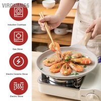 Virgina056 Chảo làm bánh crepe Hợp kim nhôm phẳng đa năng chống dính cho gia đình