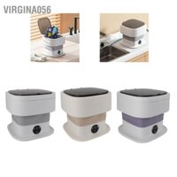 Virgina056 Máy giặt mini có thể gập lại 60W Công suất 10L IPX4 di động chống nước dành cho ký túc xá du lịch Hoa Kỳ cắm 100 đến 240V