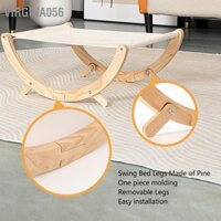 Virgina056 Mèo Võng Chống Trượt Khung Gỗ Thoáng Khí Thoải Mái Xoay Ghế Giường Cho Tất Cả Các Mùa