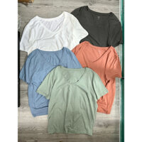 [virusplussize]Áo thun trơn cổ tim gap bigsize xuất xịn