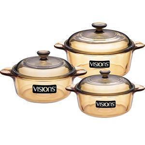 Nồi Visions VS336 (VS-336) - Bộ nồi thủy tinh, 3 chiếc