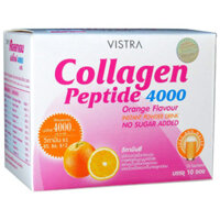 Vistra Collagen Peptide 4000 Orange Flavour Instant Powder Drink, hỗ trợ nuôi dưỡng da, giúp da luôn tươi trẻ