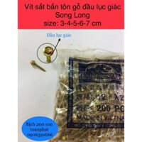 Vít bắn tôn gỗ đầu lục giác | Song Long size:6-7 phân