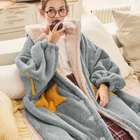 Vịt Donald Bộ Đồ Ngủ Nữ Thu Đông Dày Có Thể Mặc Bên Ngoài Lông Cừu Mới Bao San Hô Lông Cừu Mùa Xuân Váy Ngủ Nhà Quần Áo