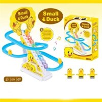 Vịt leo thang có 3 con vịt với cầu trượt có âm thanh vui nhộn kèm đèn nháy đẹp mắt