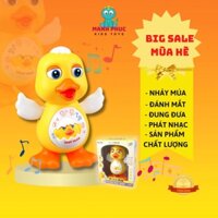 Vịt nhảy múa, bằng nhựa có đèn có nhạc, nhảy múa vui nhộn không kèm pin.