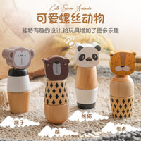 Vít xoắn động vật Internet người nổi tiếng đồ chơi trẻ em bằng gỗ 1 đến 3 tuổi Montessori giáo dục sớm phát triển não thực hành tự làm