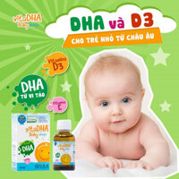 Vita DHA Baby Drops, DHA cho bé, kết hợp Vitamin D3 và Vitamin E giúp bé phát triển trí não, sáng mắt, chắc xương