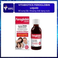Vitabiotics Feroglobin Liquid - Bổ sung Sắt, Khoáng chất dạng nước chai 200ml - nhập khẩu từ Anh Quốc