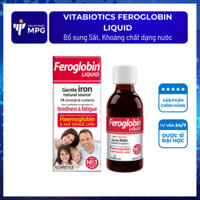 Vitabiotics Feroglobin Liquid - Bổ sung Sắt, Khoáng chất dạng nước chai 200ml - nhập khẩu từ Anh Quốc