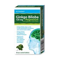 Vitaday Ginkgo Biloba 120 Mg + Magnesium (Hộp 30 viên)