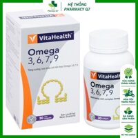 VitaHealth Omega 3,6,7,9 bổ mắt, ngừa xơ vữa động mạch hộp 30 viên OMEGA 3679