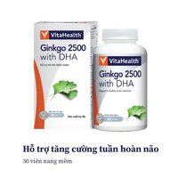 Vitahealth Thực Phẩm Chức Năng Viên Uống Hỗ Trợ Trí Não Vitahealth Ginkgo 2500 With Dha 30's