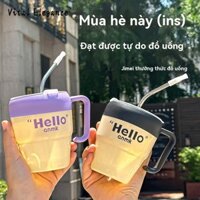 Vital Elegance ins gió niche đơn giản Kính ống hút có giá trị cao Chống bỏng thép không gỉ Ống hút uống cà phê