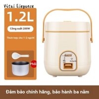 Vital Elegance Nồi cơm điện nhỏ gọn với khay hấp và vận hành một nút