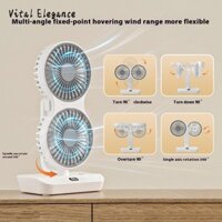 Vital Elegance Quạt dao động để bàn Quạt nhỏ USB hai đầu có thể sạc lại quạt điện gió lớn