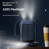 Vital Elegance Sạc dự phòng năng lượng mặt trời tích hợp cáp sạc mini dung lượng lớn 20000 mAh