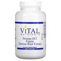 Vital Nutrients Betaine HCl Pepsin Gentian Root Extract 225 Capsules