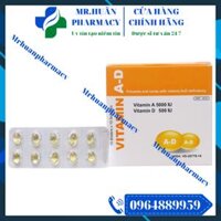 Vitamin A-D (Hộp 10 vỉ x 10 viên) – Bổ sung vitamin A, vitamin D3 giúp sáng mắt
