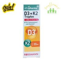 Vitamin Altapharma D3 K2 Tropfen 1500IE D3 Pro Tag 15ml của Đức