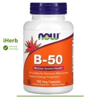 Vitamin B-50 bổ sung vitamin B Now Foods (100 Veg Capsules) - iHerb Việt Nam