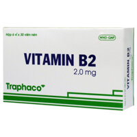 Vitamin B2 2.0mg Traphaco dạng thuốc được dùng để phòng ngừa và điều trị tình trạng thiếu Vitamin B2 (6 vỉ x 30 viên)