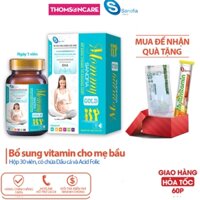 Vitamin bà bầu Mommy Gold Sanofia (Xanh) – Bổ sung vitamin và khoáng chất giúp mẹ bầu và thai nhi khỏe mạnh- Hộp 30 viên