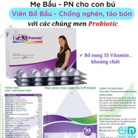 Vitamin bầu - Viên bổ bầu chống nghén Bio S Prenatal, với các chủng men probiotic, Bổ sung 33 Vitamin và khoáng chất