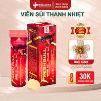Vitamin c, C sủi, Viên sủi FRESH BULL PLUS tăng sinh lực, giảm căng thẳng mệt mỏi, hộp 10 viên