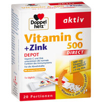 Vitamin C+Zink 500 Direct của Doppelherz aktiv Đức tăng đề kháng hộp 20 gói