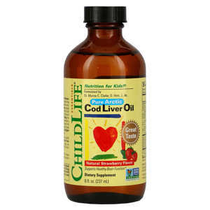 Vitamin ChildLife dầu cá tuyết Cod Liver Oil Natural, Strawberry 237ml