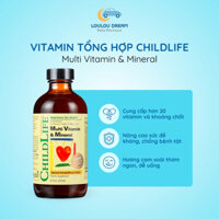 Vitamin Childlife Multivitamin & Mineral hỗ trợ bổ sung vitamin và khoáng chất cho bé từ 6m (237ml) [CHÍNH HÃNG MỸ]
