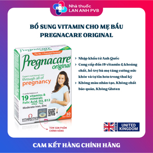 Vitamin cho bà bầu Vitabiotics Pregnacare Original tốt cho mẹ khỏe cho bé