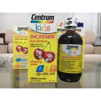 Vitamin Cho Bé Biếng Ăn kích thích ăn ngon miệng  - Centrum Kids Incremin Iron Mixture Úc 200ml