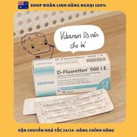 Vitamin D Fluoretten 500 I.E Zentiva Đức bổ sung vitamin D3 cho trẻ phát triển xương và răng hộp 90 viên