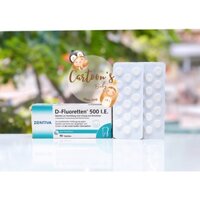 Vitamin D Fluoretten 500 I.E Zentiva Đức bổ sung vitamin D3 cho trẻ phát triển xương và răng hộp 90 viên date t9/2022