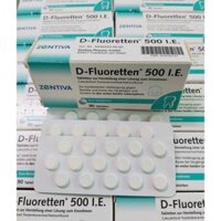 Vitamin D Fluoretten 500 I.E Zentiva bổ sung vitamin D3 cho trẻ phát triển xương và răng - 90Viên - Hàng nội địa Đức