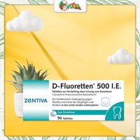 Vitamin D-Fluoretten 500 IE  cho bé từ sơ sinh 90 viên của Đức