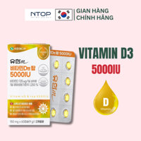 Vitamin D Hàn Quốc Yuhan Hộp 60 viên (2 tháng) bổ sung hàm lượng hỗn hợp Vitamin D3 5000IU cao hỗ trợ cho xương chắc