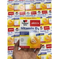 👍🩸Vitamin D3 2000 DOPPELHERZ - giúp chắc xương - hấp thụ canxi tốt, tăng trưởng chiều cao cho trẻ từ 12 tuổi + người lớn