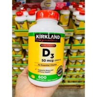 Vitamin D3 2000 IU Kirkland 600 viên từ mỹ ( Hàng nội địa Mỹ đủ bill) hấp thụ canxi giúp xương chắc khỏe