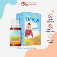 Vitamin D3 400IU Baby Ddrops Mỹ 90 giọt, vitamin cho trẻ từ 0-1 tuổi - Tôm bebee TB108