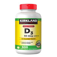 Vitamin D3 D 50mcg (2000IU) Kirkland chai 600 viên