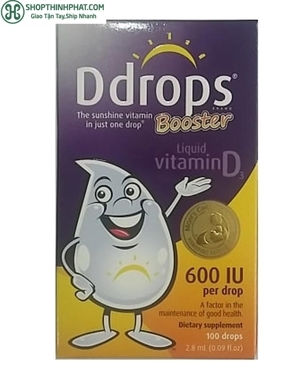Vitamin D3 Ddrops Booster 600iu của Mỹ cho xương chắc khỏe