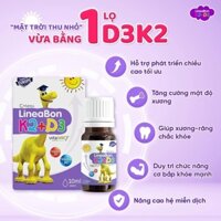 Vitamin D3 K2 Lineabon 10ml- Vitamin cho trẻ sơ sinh siro bổ sung hấp thu canxi hiệu quả