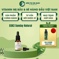 Vitamin D3 K2 MK7 nhập khẩu Đức, Sunday Natural 20ml giúp hấp thụ canxi phát triển chiều cao tối ưu - Mẹ Akay