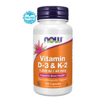 Vitamin D3 K2 Now 1000 IU / 45 mcg của Mỹ 120 viên